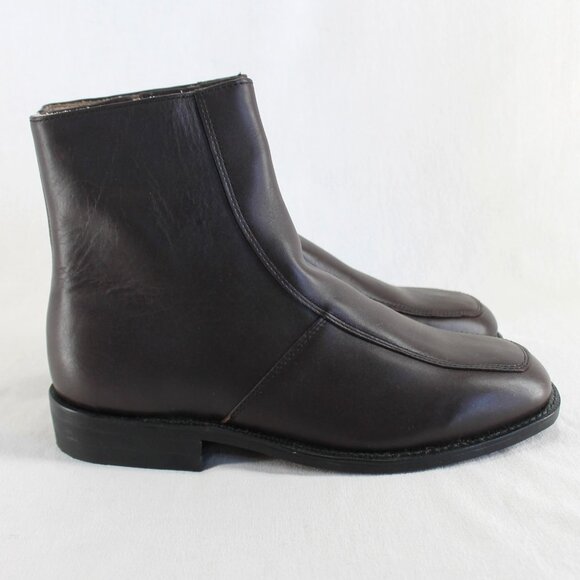 Executive Imperials Leather Dress Boots Mens Size 12 E Brown Zip Up Ankle 910 main image 8
